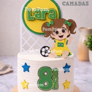 TOPO DE BOLO MENINA BRASIL- ARQUIVO DE CORTE