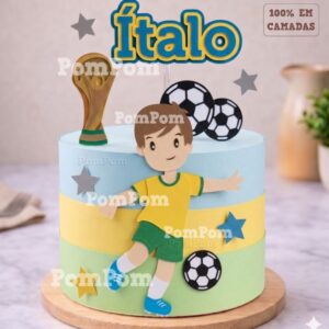 ARQUIVO DE CORTE TOPO DE BOLO FUTEBOL BRASIL