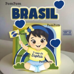 ARQUIVO DE CORTE TOPO DE BOLO MENINA BRASIL