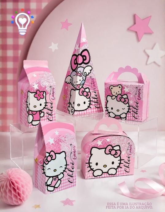 FESTA HELLO KITTY ROSA - ARQUIVO DE CORTE