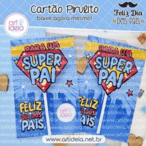 CARTÃO PIRULITO DIA DOS PAIS - ARQUIVO DE CORTE