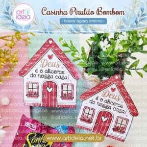 CARTÃO CASINHA PIRULITO BOMBOM - ARQUIVO DE CORTE